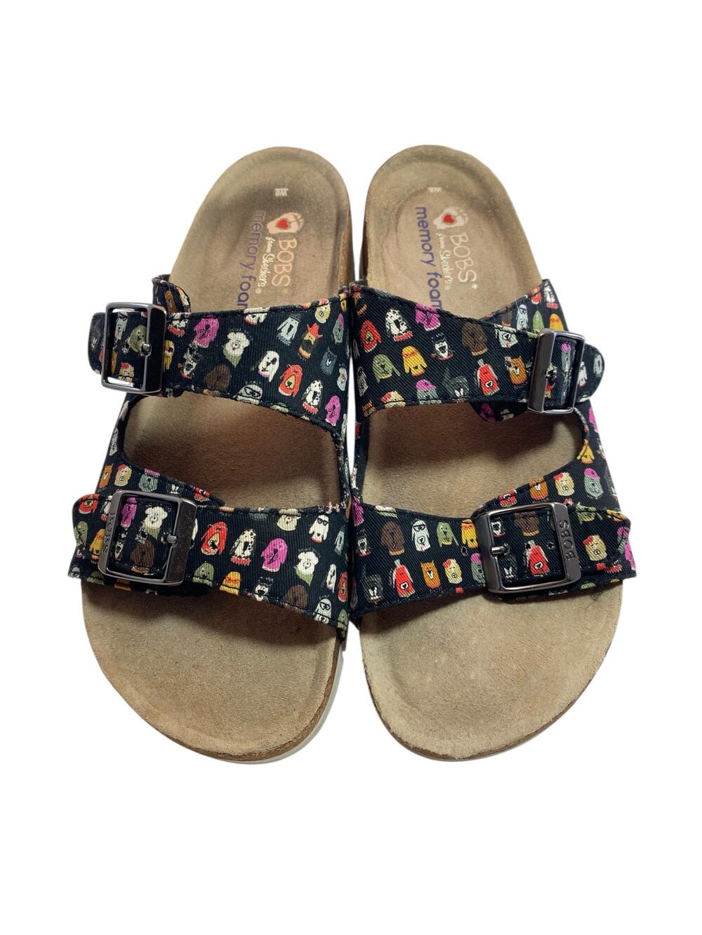 Skechers BOBS Women's Posh Pups Double Strap Sandal Memory Foam, Size 8  US